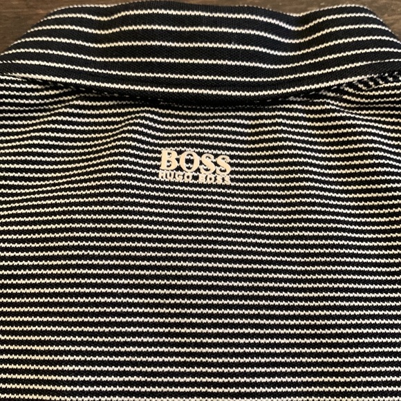 Hugo Boss Black & White Striped Polo - Picture 5 of 6